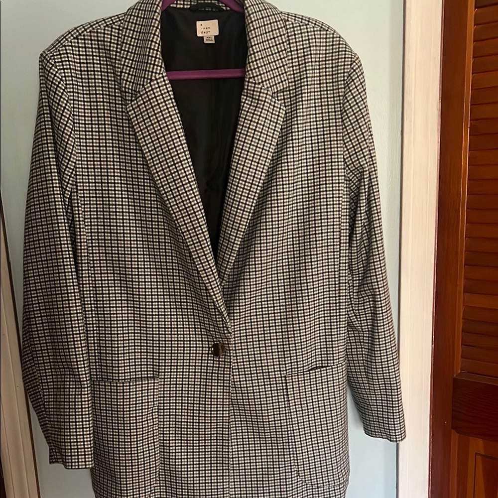 Black and White Checkered Blazer